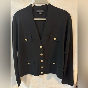 Ann Taylor Black Sweater with Gold Accents